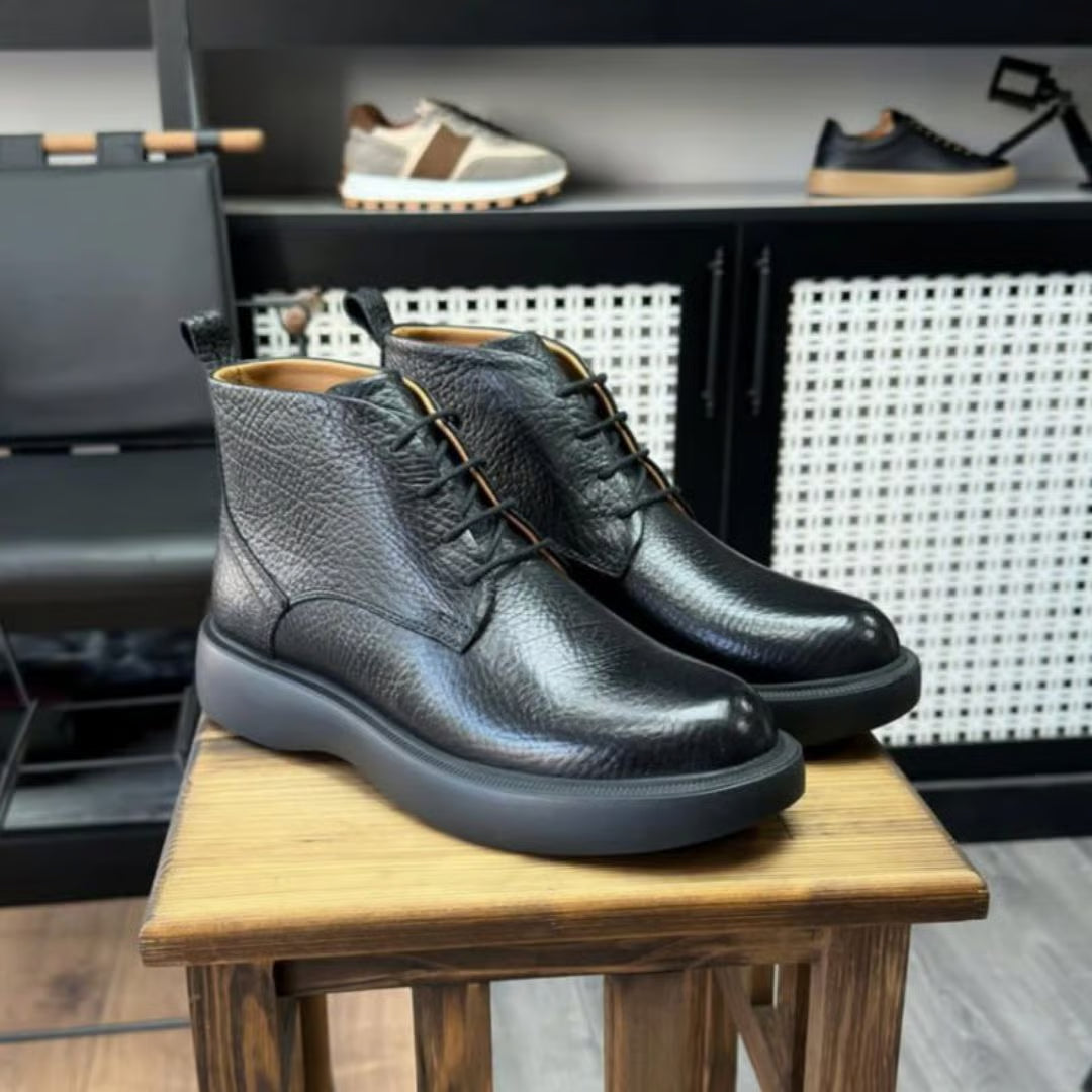 Derby Mini Boots Homme en Cuir | Semelle Médicale Ultra-Confort