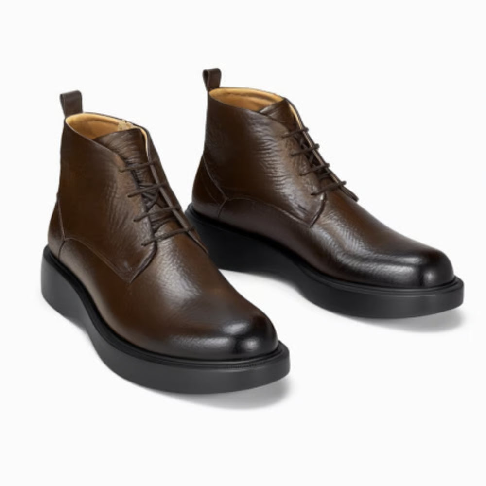 Derby Mini Boots Homme en Cuir | Semelle Médicale Ultra-Confort