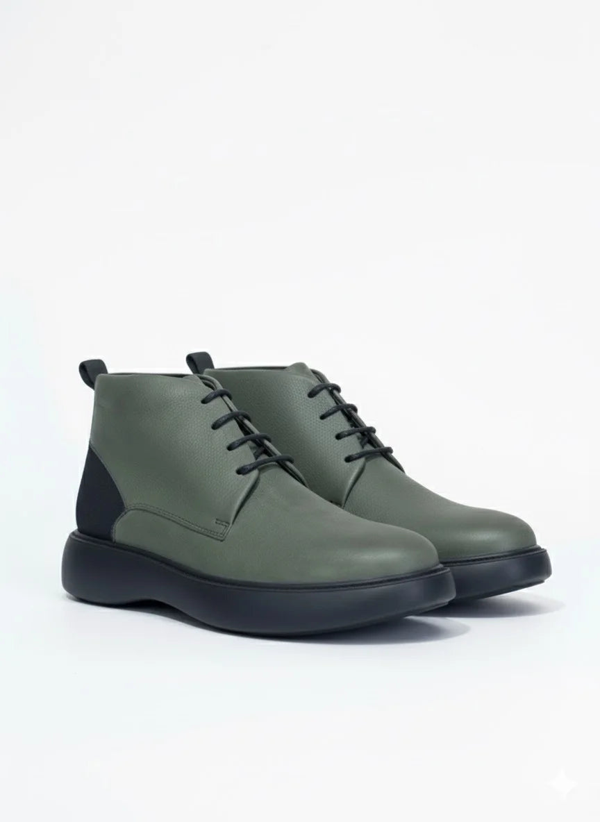 Derby Mini Boots Homme en Cuir | Semelle Médicale Ultra-Confort