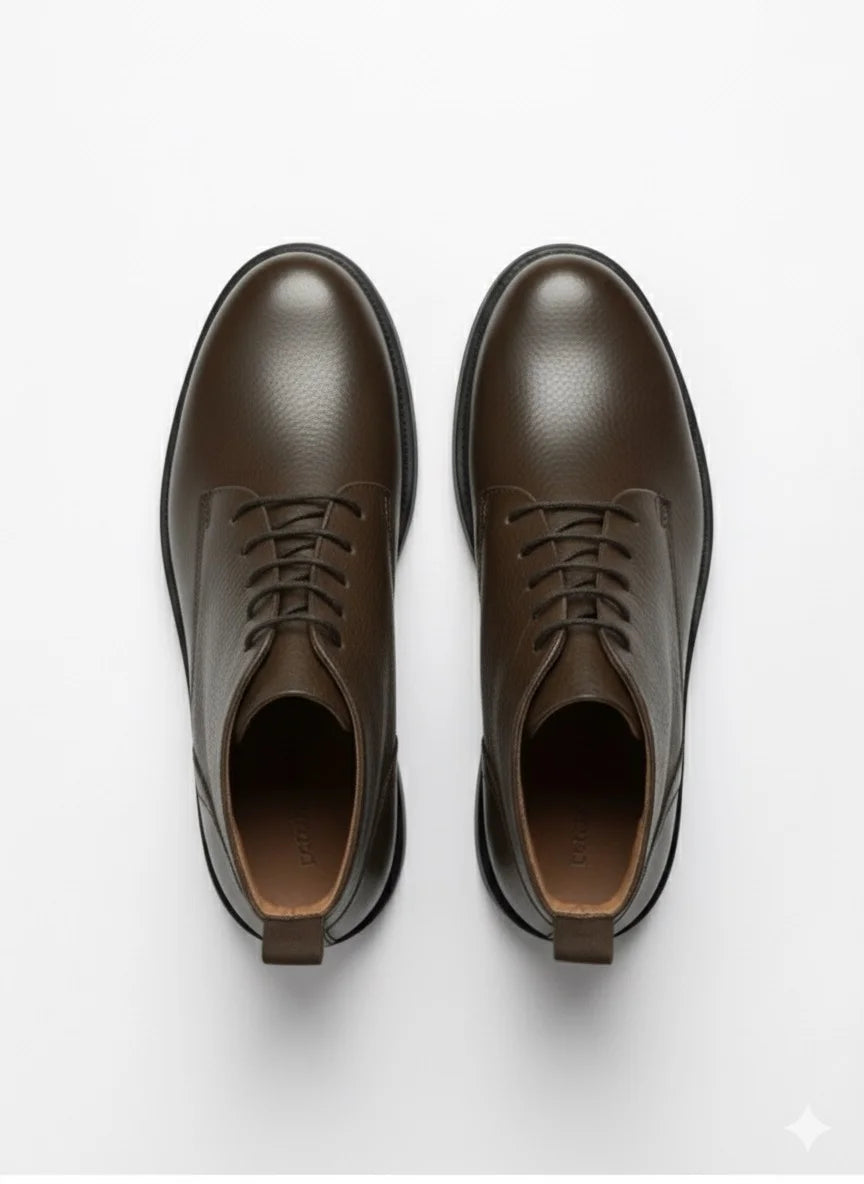 Derby Mini Boots Homme en Cuir | Semelle Médicale Ultra-Confort