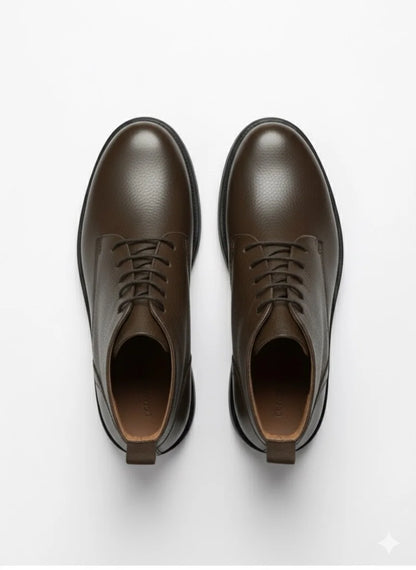 Derby Mini Boots Homme en Cuir | Semelle Médicale Ultra-Confort